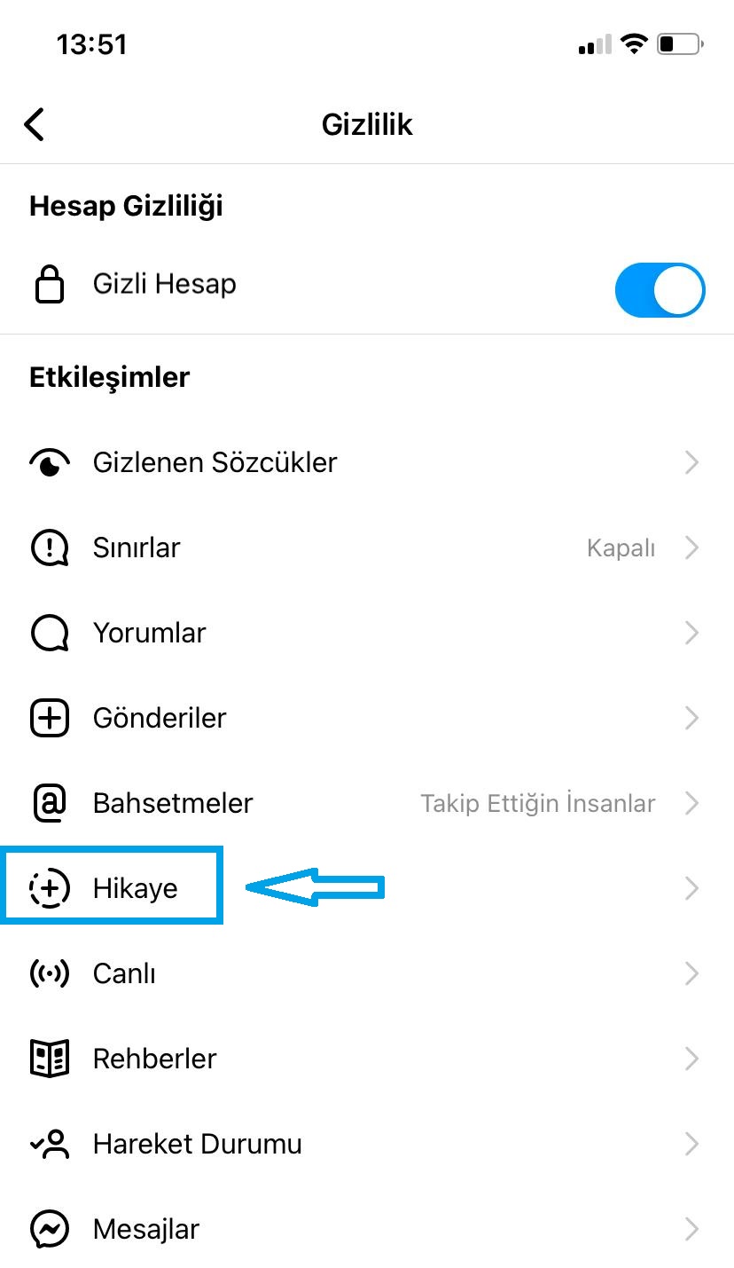instagram hikayesi nasıl gizlenir