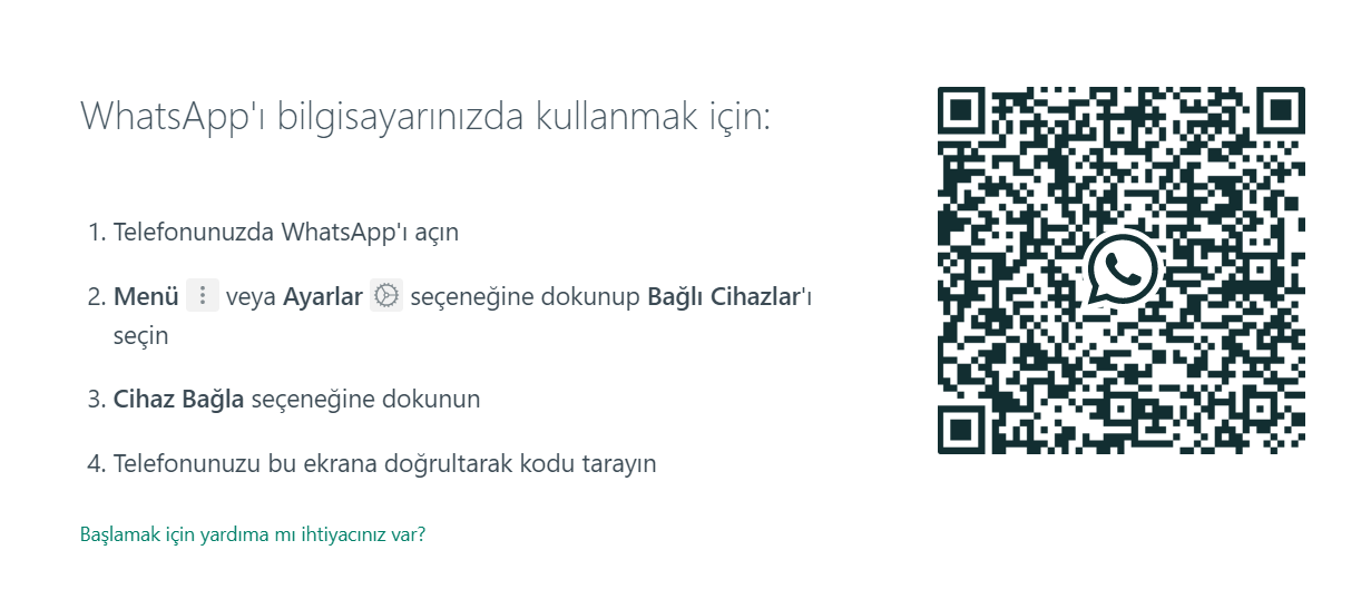 whatsapp QR kod okutma